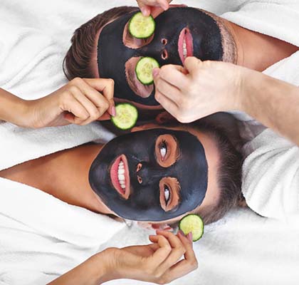 Couple Uses Beauty Masks Together As Part Of Skincare Routine.